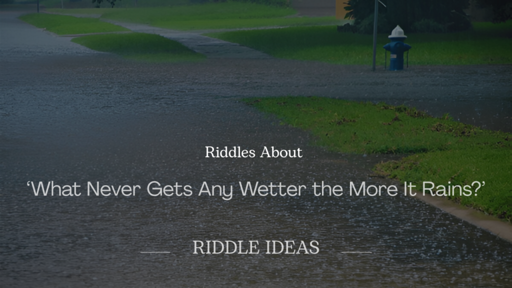 Riddles About ‘What Never Gets Any Wetter the More It Rains?’