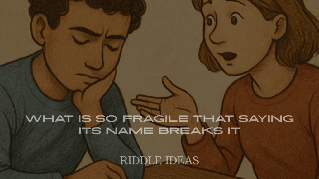 Riddles About What Is So Fragile That Saying Its Name Breaks It